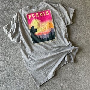 Acadia National Park Bowery Supply Men's Large Gray Graphic T-Shirt